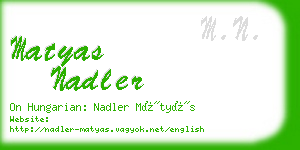 matyas nadler business card